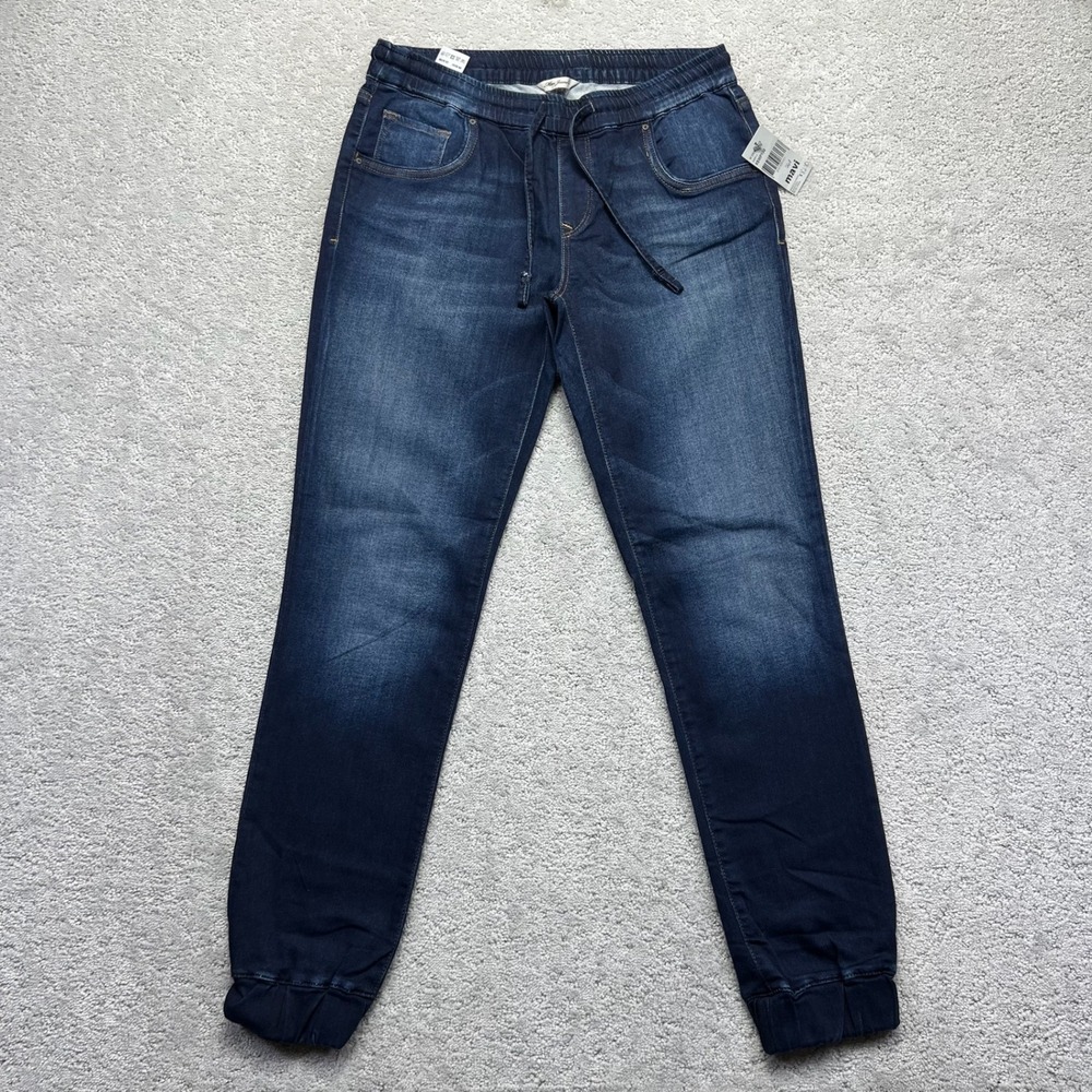 Mavi Jogger Jeans Womens 26 Blue Dark Wash Denim Elastic Waist Drawstring NWT